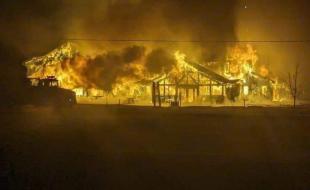 A massive fire destroyed a potato chip factory in New Brunswick. (Photo: Government of New Brunswick via Facebook.)