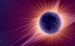 An image showing a solar eclipse. (Photo: NASA, Public domain, via Wikimedia Commons.)