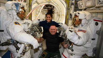 Astronauts Suni Williams and Butch Wilmore join others aboard the International Space Station. (Photo via International Space Station’s Facebook page.)