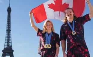 Summer McIntosh and Ethan Katzberg were among Canada’s gold medal winners at the Paris Summer Olympics. (Photo via Facebook.)