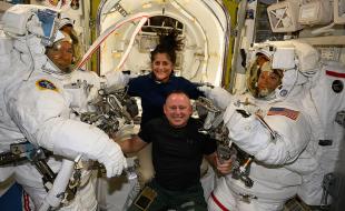 Astronauts Suni Williams and Butch Wilmore join others aboard the International Space Station. (Photo via International Space Station’s Facebook page.)