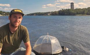 Professor Matt Margeson of Dalhousie University has helped developed a device that turns saltwater into freshwater. (Photo via Dalhousie University’s Facebook page.)